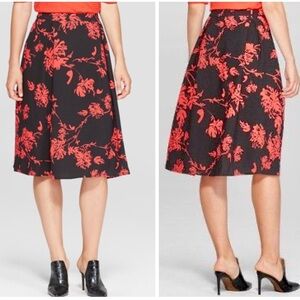 Who What Wear Plus Size Floral Birdcage Midi Skirt